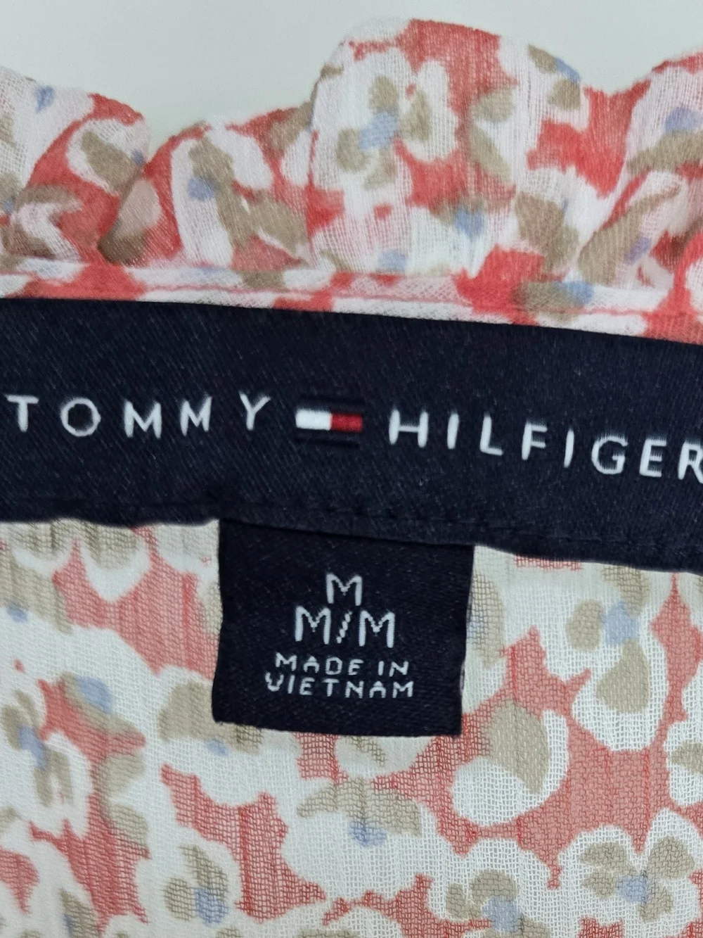 Tommy Hilfiger Coral and White Floral Midi Dress